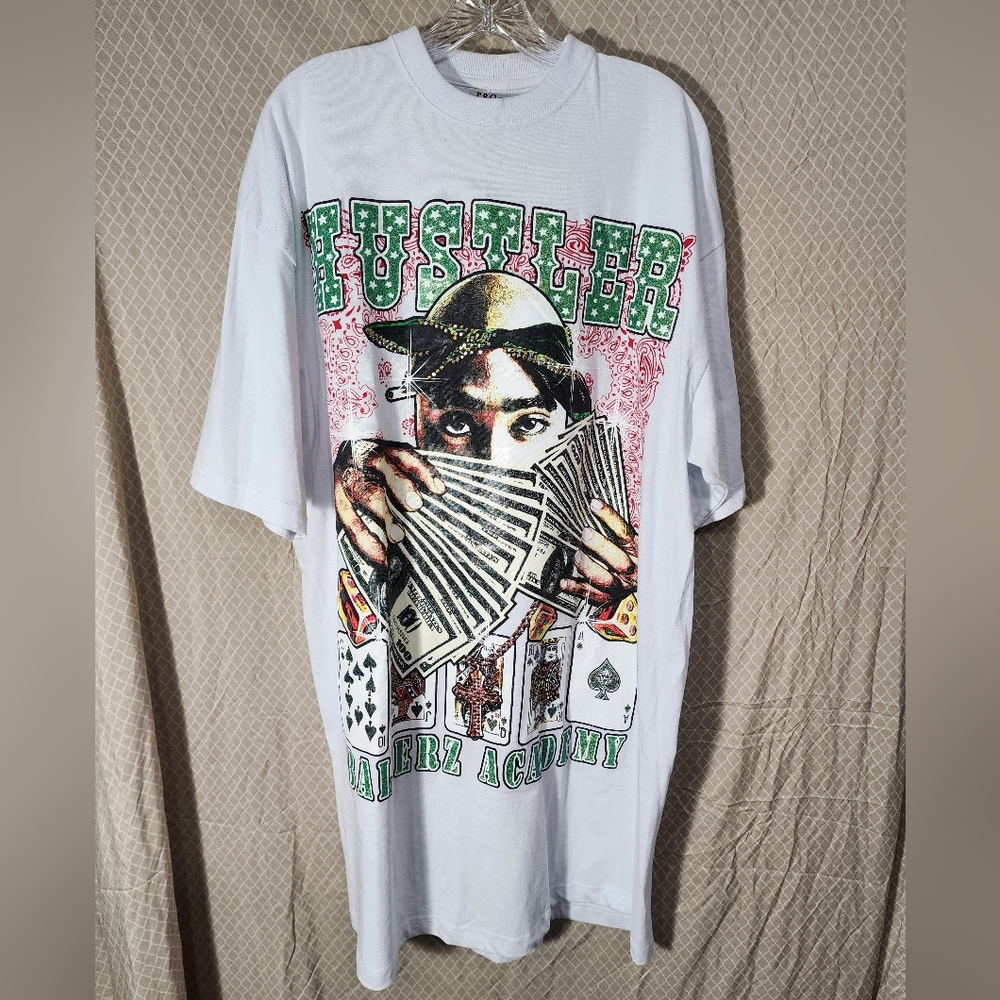 Vintage Tupac Shakur Hustler Ballerz Academy Pro Top 100% Cotton Men's 3XLT